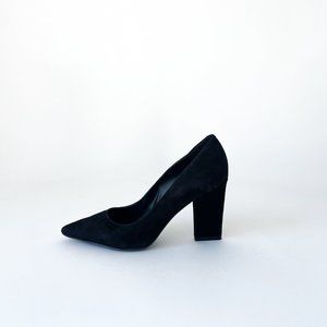 Nine West Black Suede Pointed Toe Pumps - 7.5